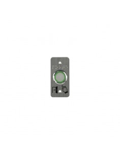 Bouton poussoir PMR plaque etroite temporisé lumineux avec boitier slim
