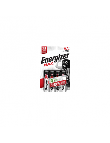 Blister  de 4 piles Alcalines AA/LR6 ENERGIZER MAX